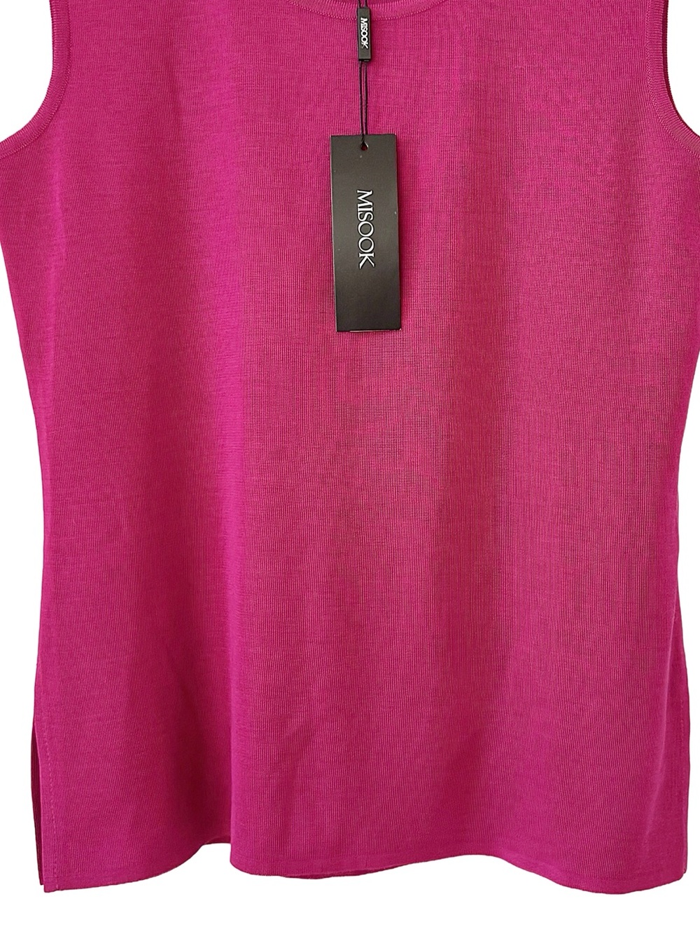 Misook NWT Luxury Classic Knit Tank Top Shell Hot Pink Magenta Scoop Neck Sz S - Picture 4 of 11